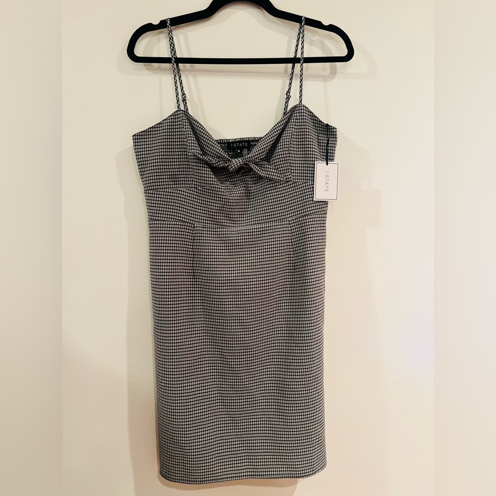 1. State Black and White Checkered Mini Dress - Size 8 - NWT
